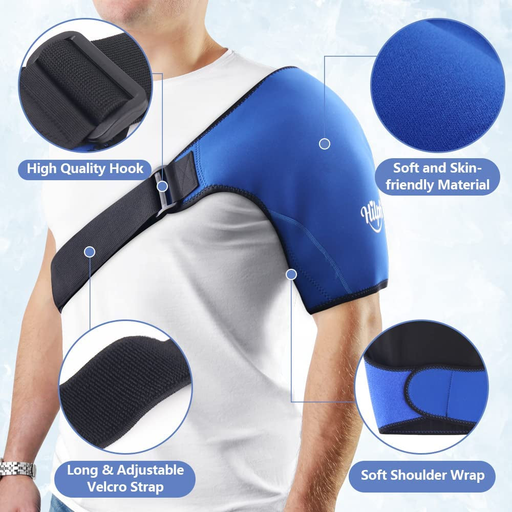 Shoulder Ice Pack Wrap, Rotating Cuff Cold Therapy, Reusable Ice Pack Hot and Cold Shoulder Brace for Tendonitis, Shoulder Pain Relief, Post-Operative Shoulder Recovery