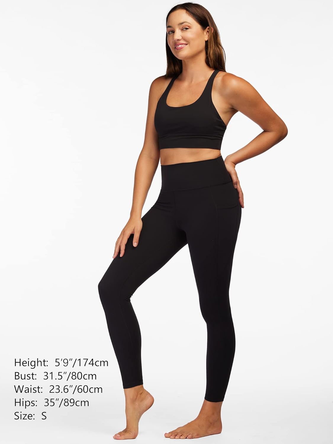 Elevate Your Workout: High Waist Tummy Control Yoga Leggings with Side Pockets for Women